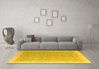 Machine Washable Oriental Yellow Modern Rug, wshabs4191yw