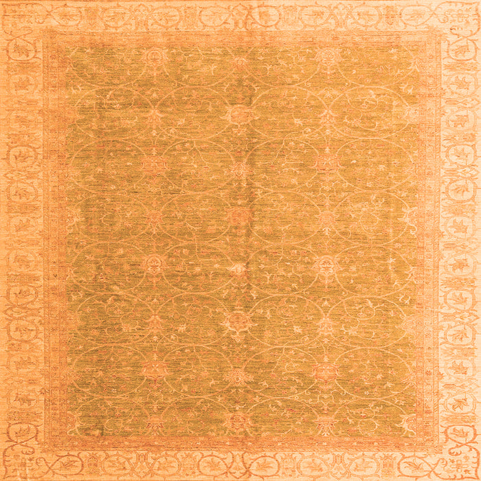 Square Machine Washable Oriental Orange Modern Area Rugs, wshabs4191org