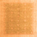 Square Machine Washable Oriental Orange Modern Area Rugs, wshabs4191org