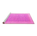 Sideview of Machine Washable Oriental Pink Modern Rug, wshabs4191pnk