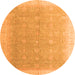 Round Oriental Orange Modern Rug, abs4191org