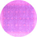 Round Oriental Purple Modern Rug, abs4191pur