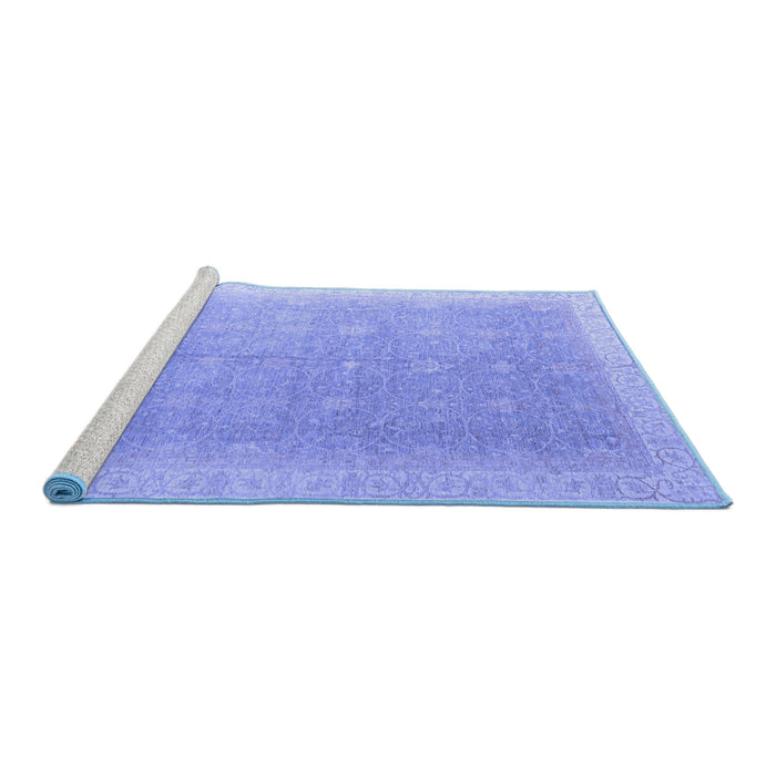 Sideview of Machine Washable Oriental Blue Modern Rug, wshabs4191blu