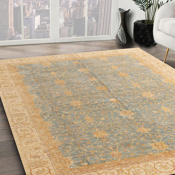 Machine Washable Abstract Yellow Rug in a Family Room, wshabs4191