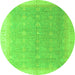 Round Oriental Green Modern Rug, abs4191grn