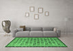 Machine Washable Oriental Emerald Green Modern Area Rugs in a Living Room,, wshabs4192emgrn