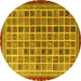 Round Oriental Yellow Modern Rug, abs4192yw