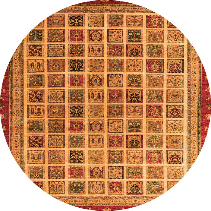 Round Oriental Orange Modern Rug, abs4192org