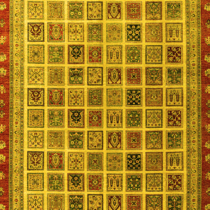 Machine Washable Oriental Yellow Modern Rug, wshabs4192yw