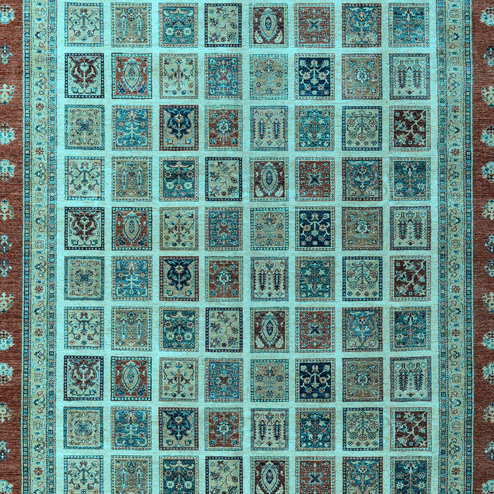 Machine Washable Oriental Light Blue Modern Rug, wshabs4192lblu