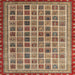 Square Machine Washable Abstract Brown Red Rug, wshabs4192