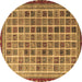 Round Oriental Brown Modern Rug, abs4192brn