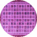 Round Machine Washable Oriental Purple Modern Area Rugs, wshabs4192pur