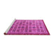 Sideview of Machine Washable Oriental Pink Modern Rug, wshabs4192pnk