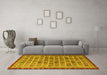 Machine Washable Oriental Yellow Modern Rug in a Living Room, wshabs4192yw