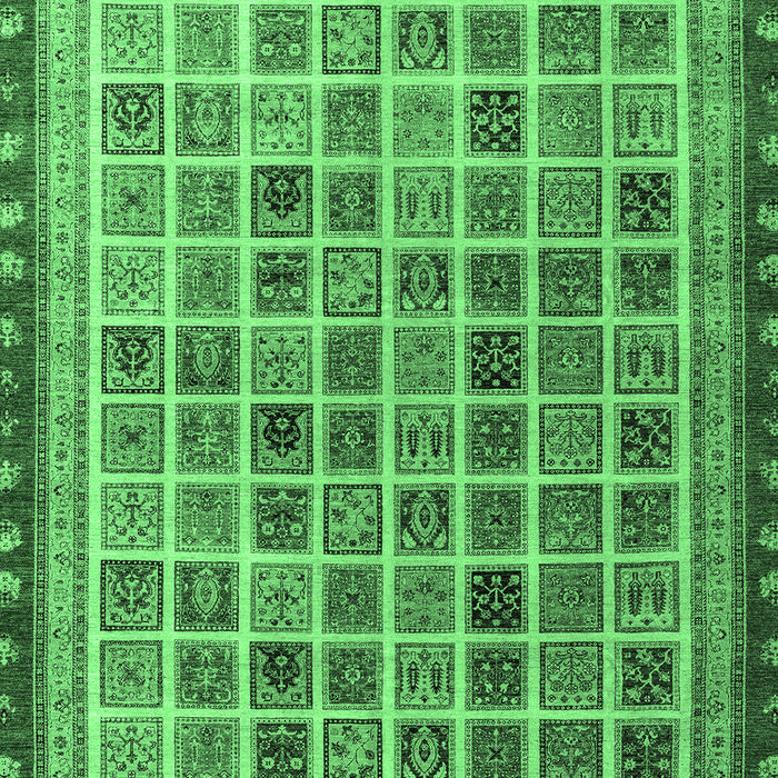 Machine Washable Oriental Emerald Green Modern Area Rugs, wshabs4192emgrn