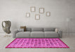 Machine Washable Oriental Pink Modern Rug in a Living Room, wshabs4192pnk