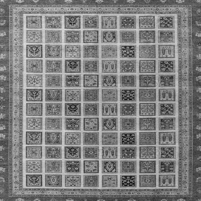 Square Machine Washable Oriental Gray Modern Rug, wshabs4192gry