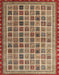 Machine Washable Abstract Brown Red Rug, wshabs4192