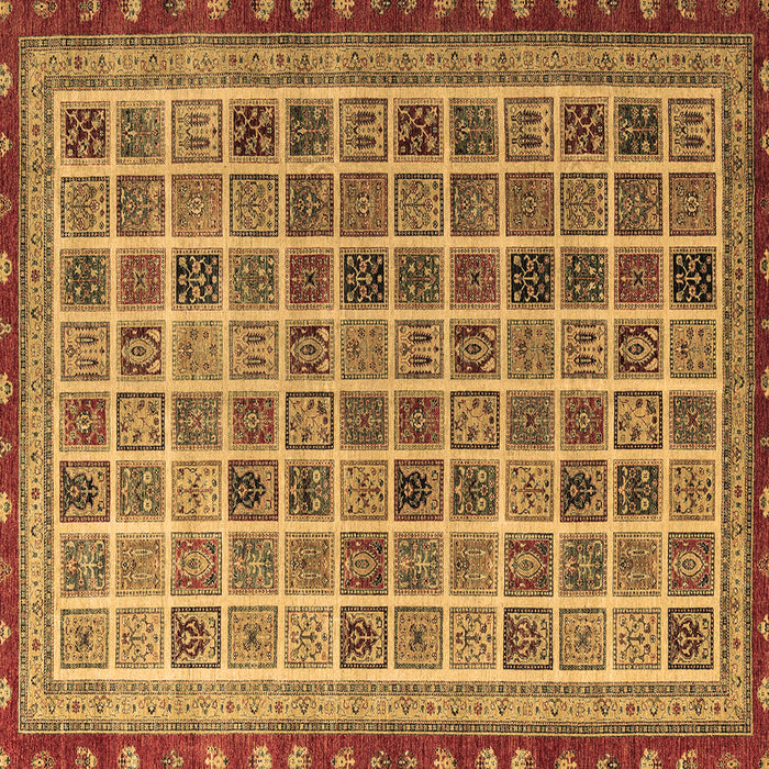 Square Machine Washable Oriental Brown Modern Rug, wshabs4192brn