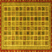 Square Machine Washable Oriental Yellow Modern Rug, wshabs4192yw