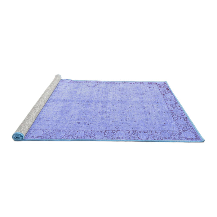 Sideview of Machine Washable Oriental Blue Modern Rug, wshabs4193blu