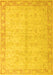 Machine Washable Oriental Yellow Modern Rug, wshabs4193yw