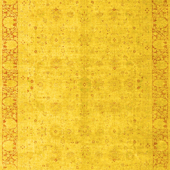 Machine Washable Oriental Yellow Modern Rug, wshabs4193yw