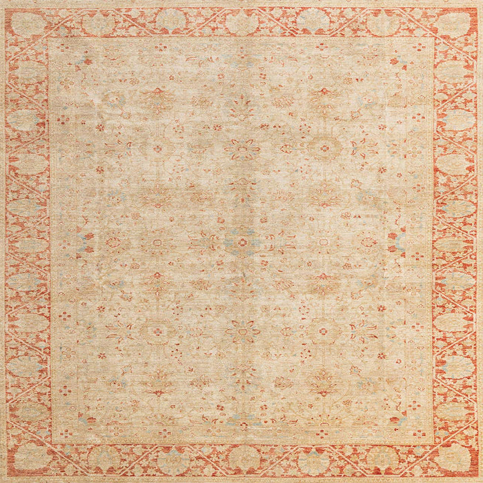 Square Machine Washable Abstract Brown Gold Rug, wshabs4193