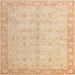 Square Machine Washable Abstract Brown Gold Rug, wshabs4193