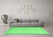 Machine Washable Oriental Emerald Green Modern Area Rugs in a Living Room,, wshabs4193emgrn