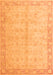 Machine Washable Oriental Orange Modern Area Rugs, wshabs4193org