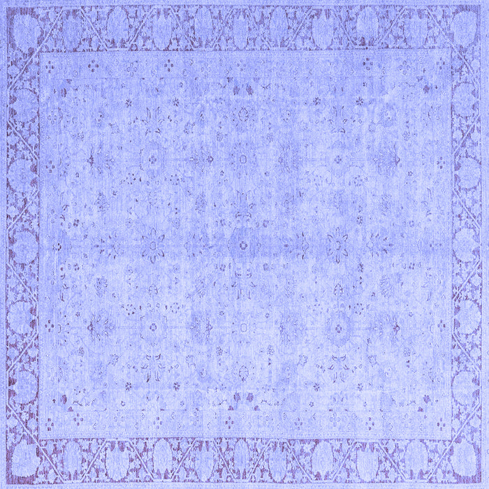 Square Machine Washable Oriental Blue Modern Rug, wshabs4193blu