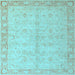 Square Oriental Light Blue Modern Rug, abs4193lblu