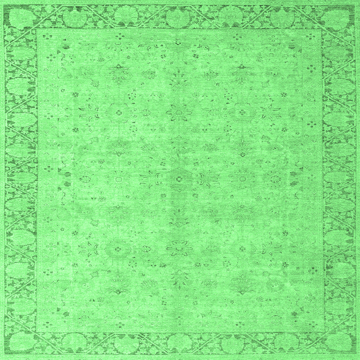 Square Machine Washable Oriental Emerald Green Modern Area Rugs, wshabs4193emgrn