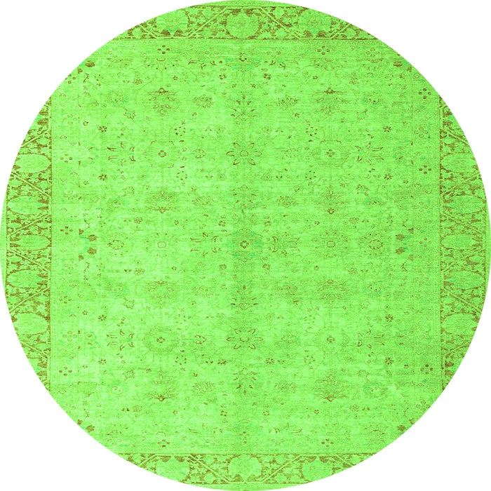 Round Oriental Green Modern Rug, abs4193grn