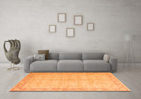 Machine Washable Oriental Orange Modern Rug, wshabs4193org