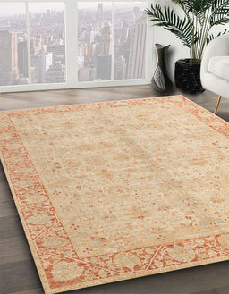 Machine Washable Abstract Brown Gold Rug in a Family Room, wshabs4193