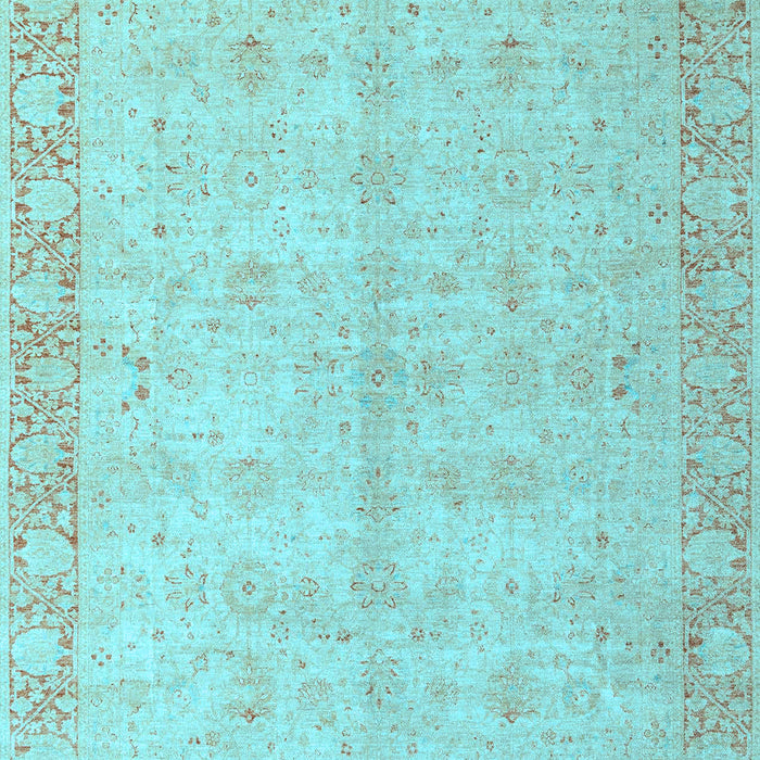 Machine Washable Oriental Light Blue Modern Rug, wshabs4193lblu