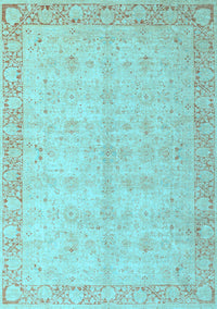 Oriental Light Blue Modern Rug, abs4193lblu