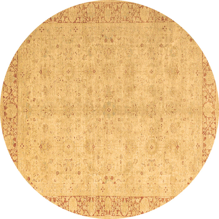 Round Oriental Brown Modern Rug, abs4193brn
