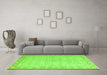 Machine Washable Oriental Green Modern Area Rugs in a Living Room,, wshabs4193grn