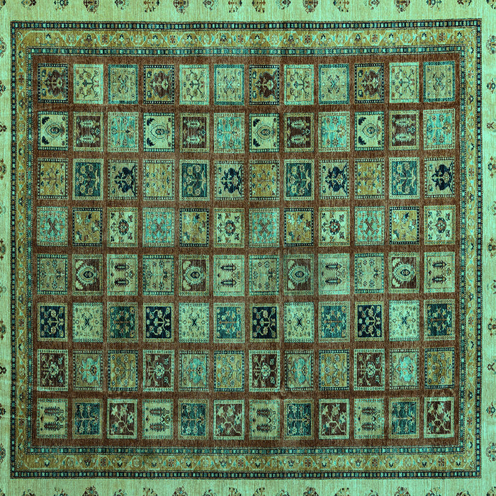 Square Oriental Turquoise Modern Rug, abs4194turq