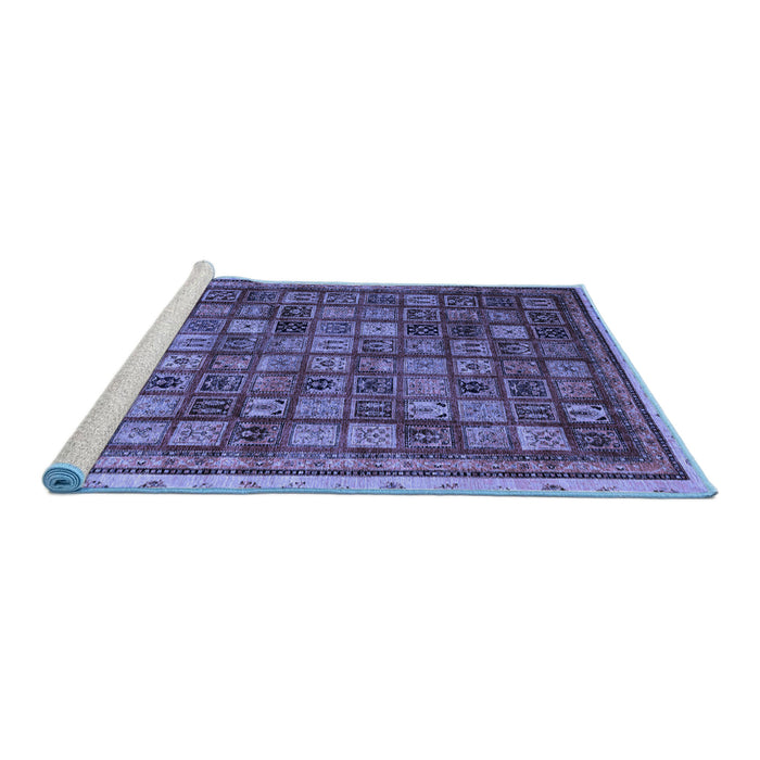 Sideview of Machine Washable Oriental Blue Modern Rug, wshabs4194blu