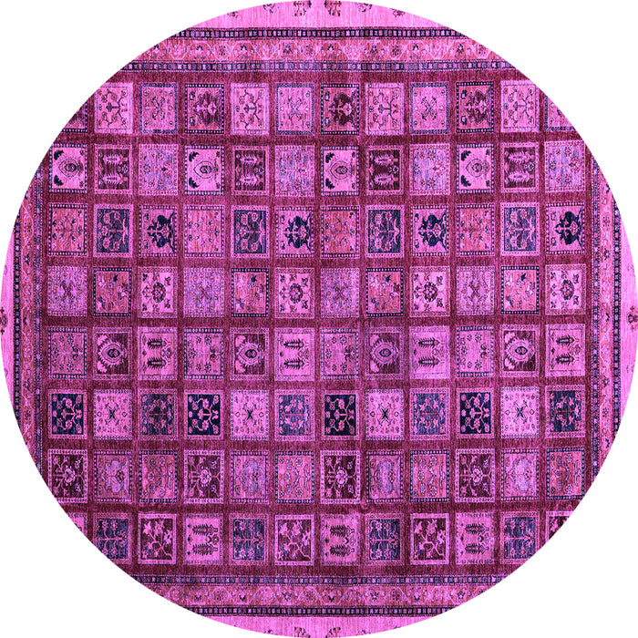 Round Machine Washable Oriental Purple Modern Area Rugs, wshabs4194pur