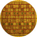 Round Oriental Yellow Modern Rug, abs4194yw