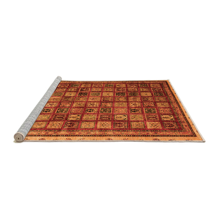 Sideview of Machine Washable Oriental Orange Modern Area Rugs, wshabs4194org