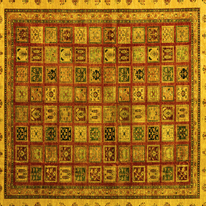 Square Oriental Yellow Modern Rug, abs4194yw