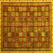 Square Oriental Yellow Modern Rug, abs4194yw