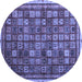 Round Oriental Blue Modern Rug, abs4194blu